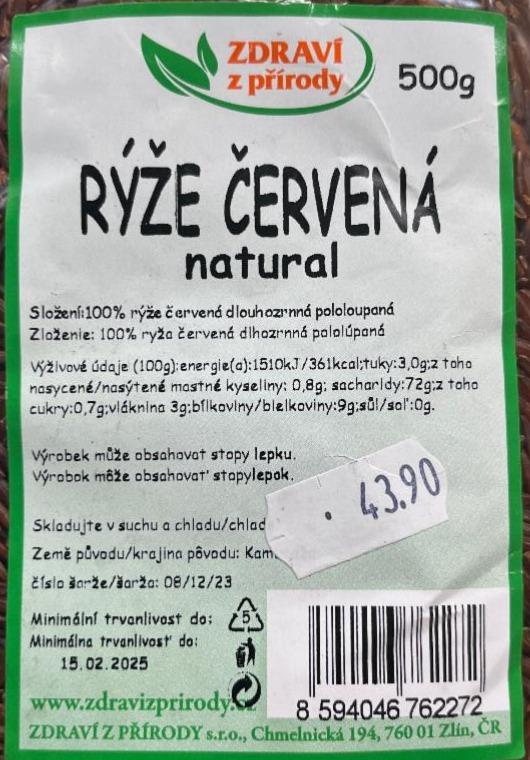 Fotografie - Rýže červená natural Zdraví z přírody