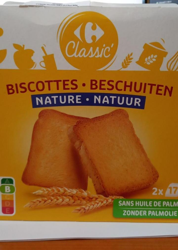 Fotografie - Biscottes Nature Carrefour Classic