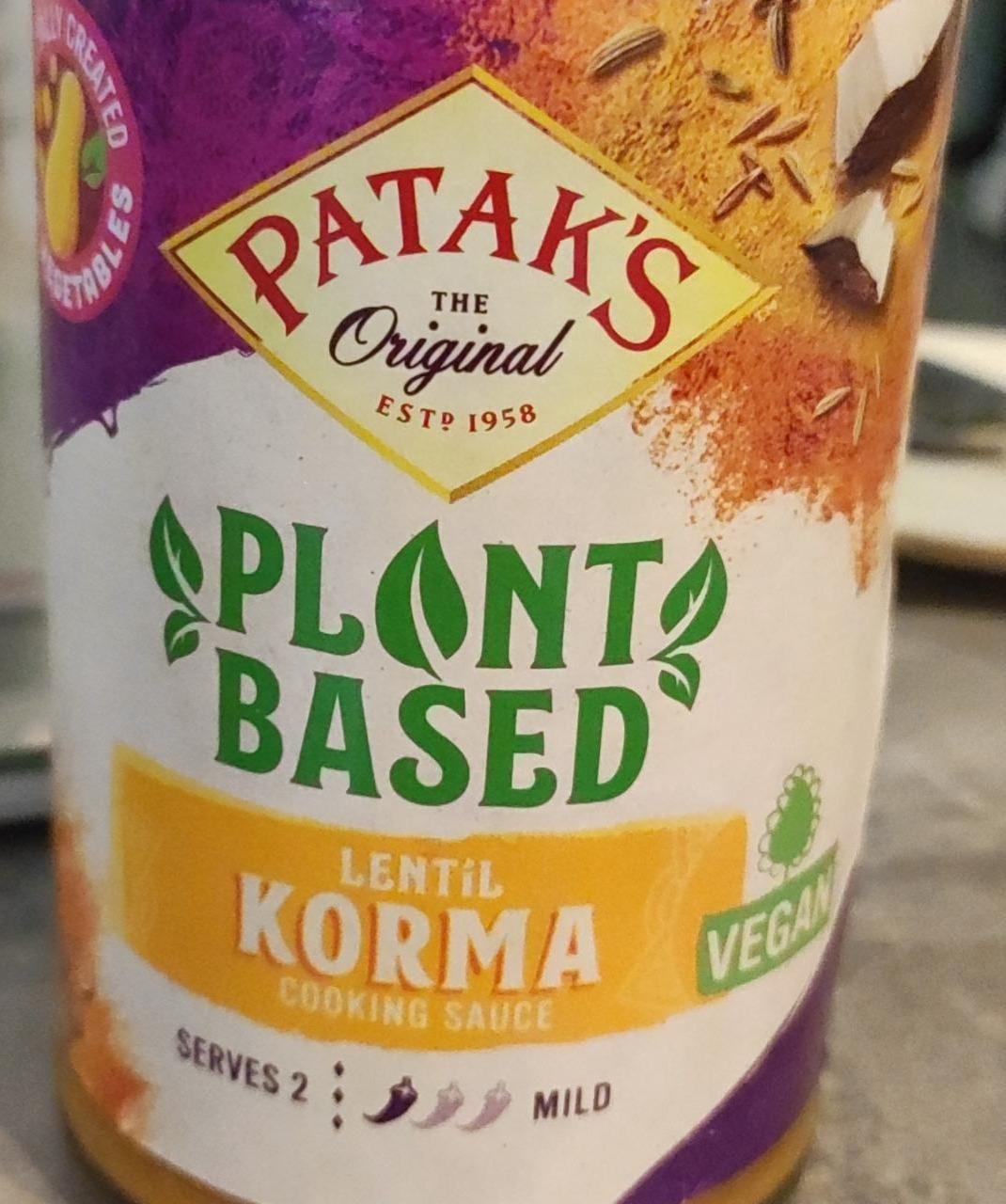 Fotografie - Plant Based Lentil Korma Curry Sauce Patak's