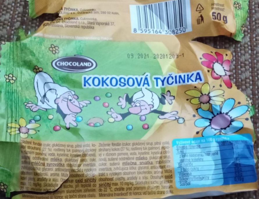 Fotografie - Kokosová tyčinka s kakaovou náplní Chocoland