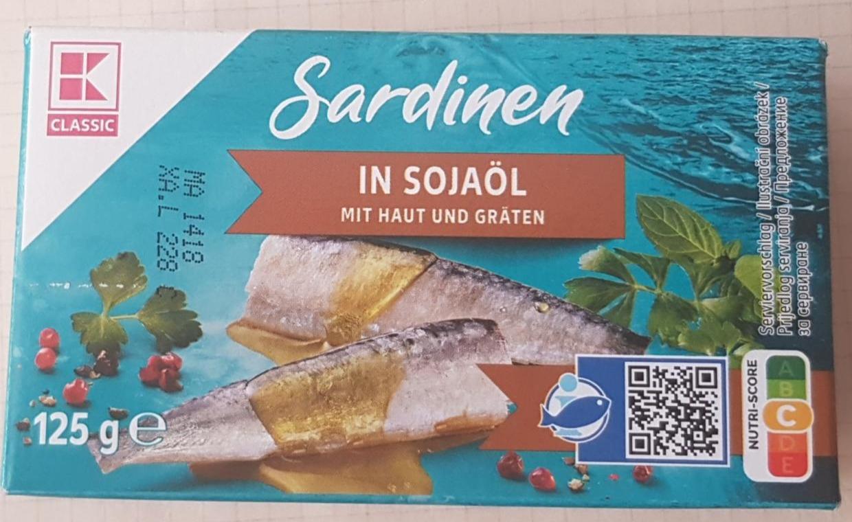 Fotografie - Sardinen in Sojaöl mit haut und gräten K-Classic