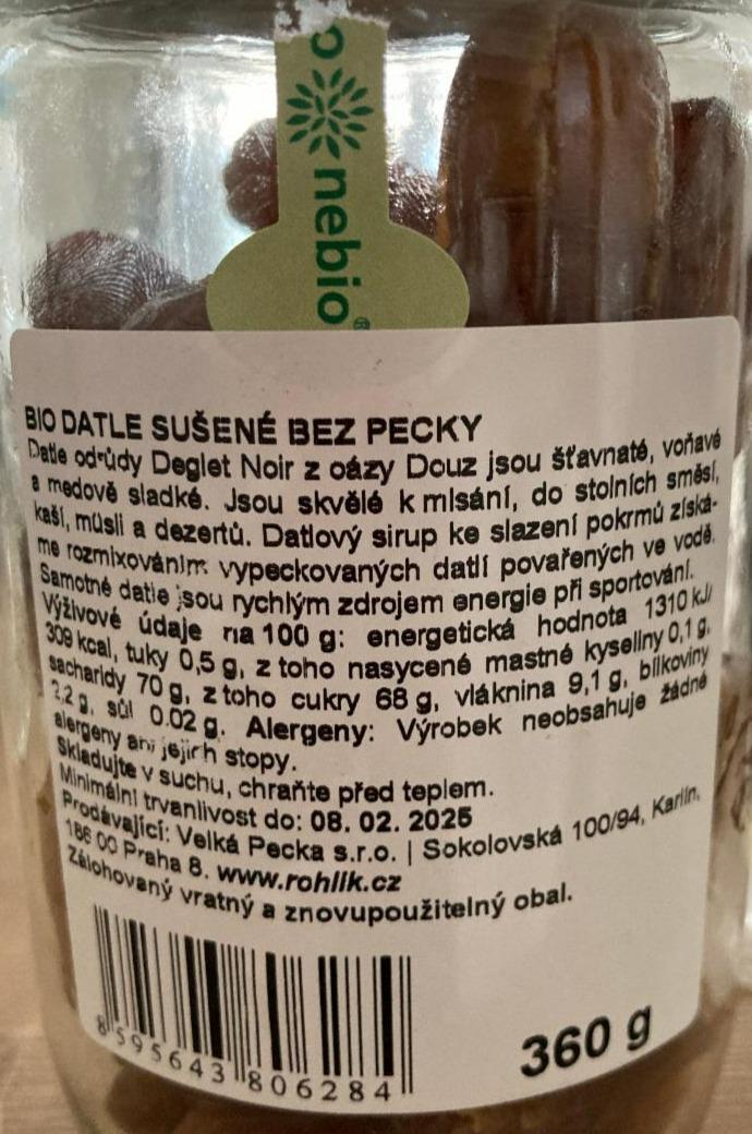 Fotografie - BIO Datle sušené bez pecky Bio nebio