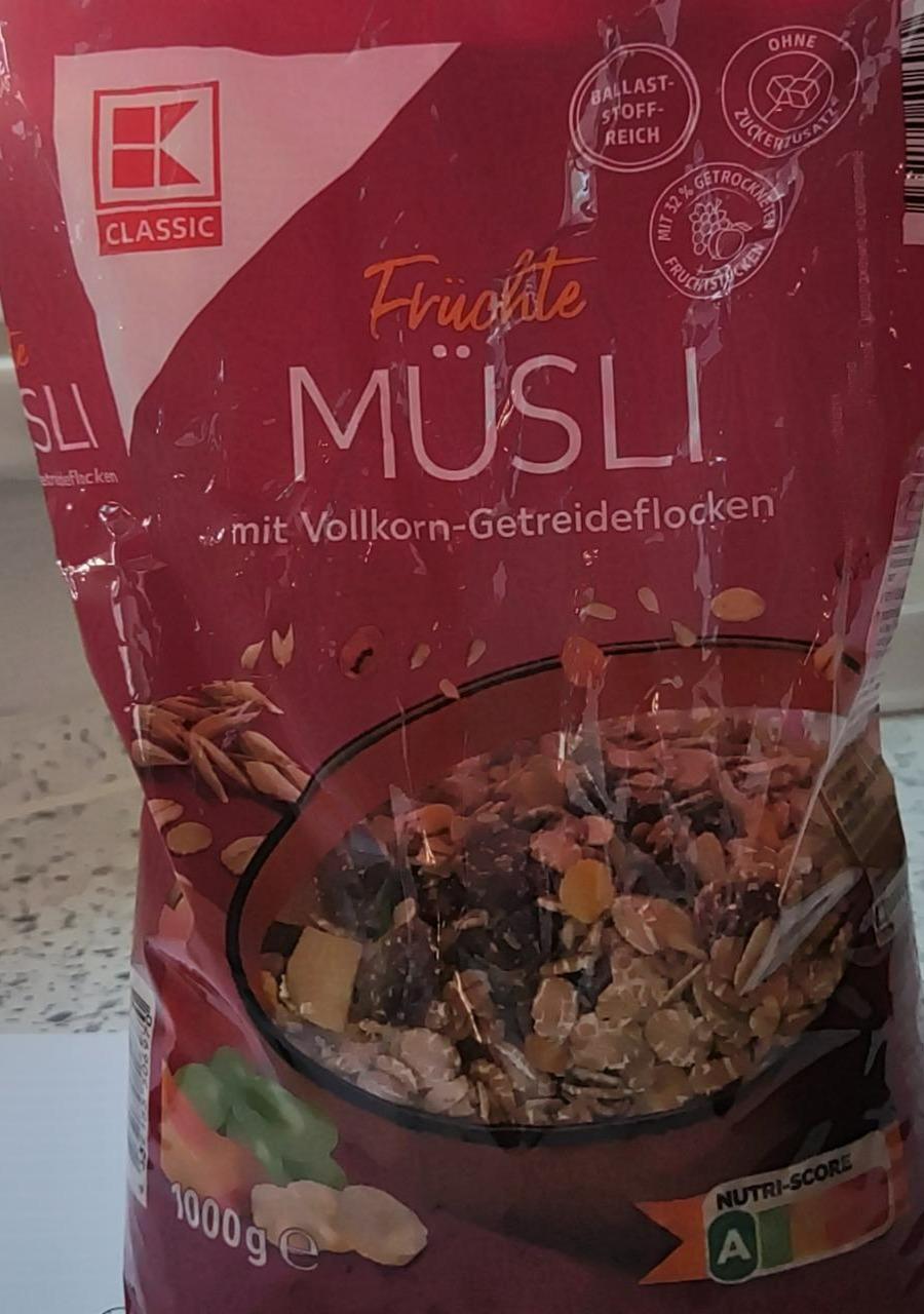 Fotografie - Früchte müsli mit Vollkorn-Getreideflocken K-Classic