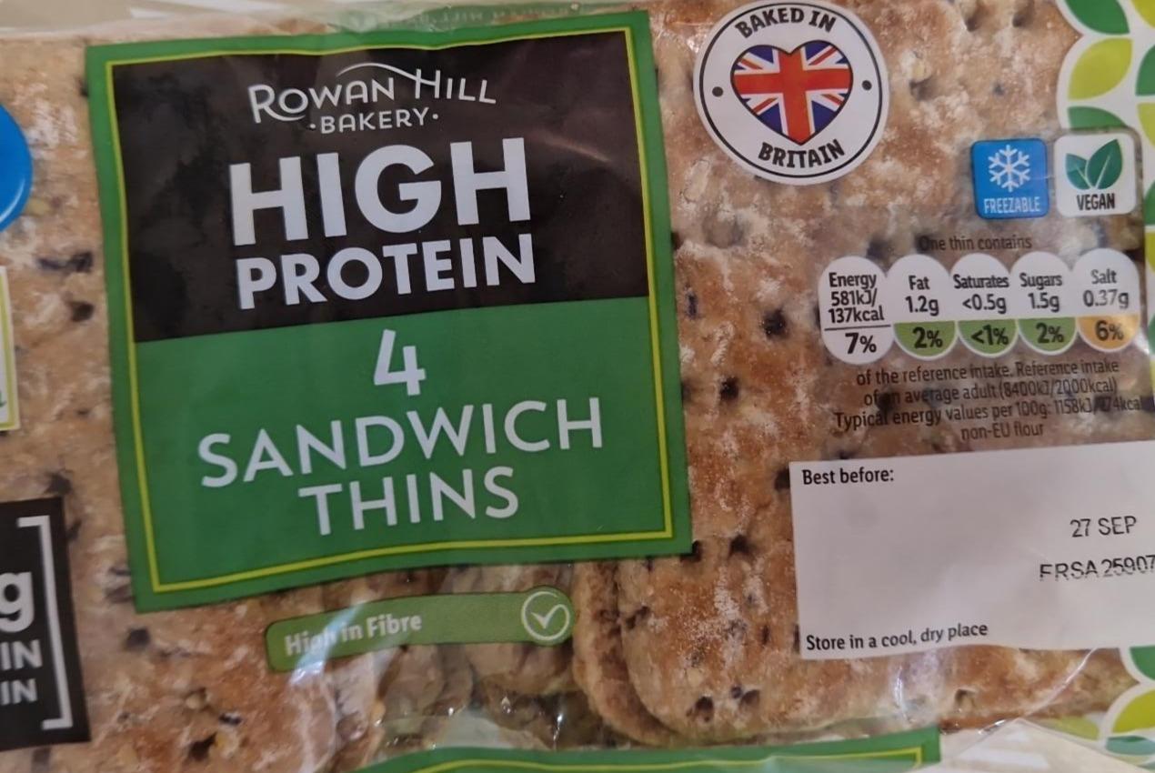 Fotografie - High protein 4 sandwich thins Rowan Hill Bakery