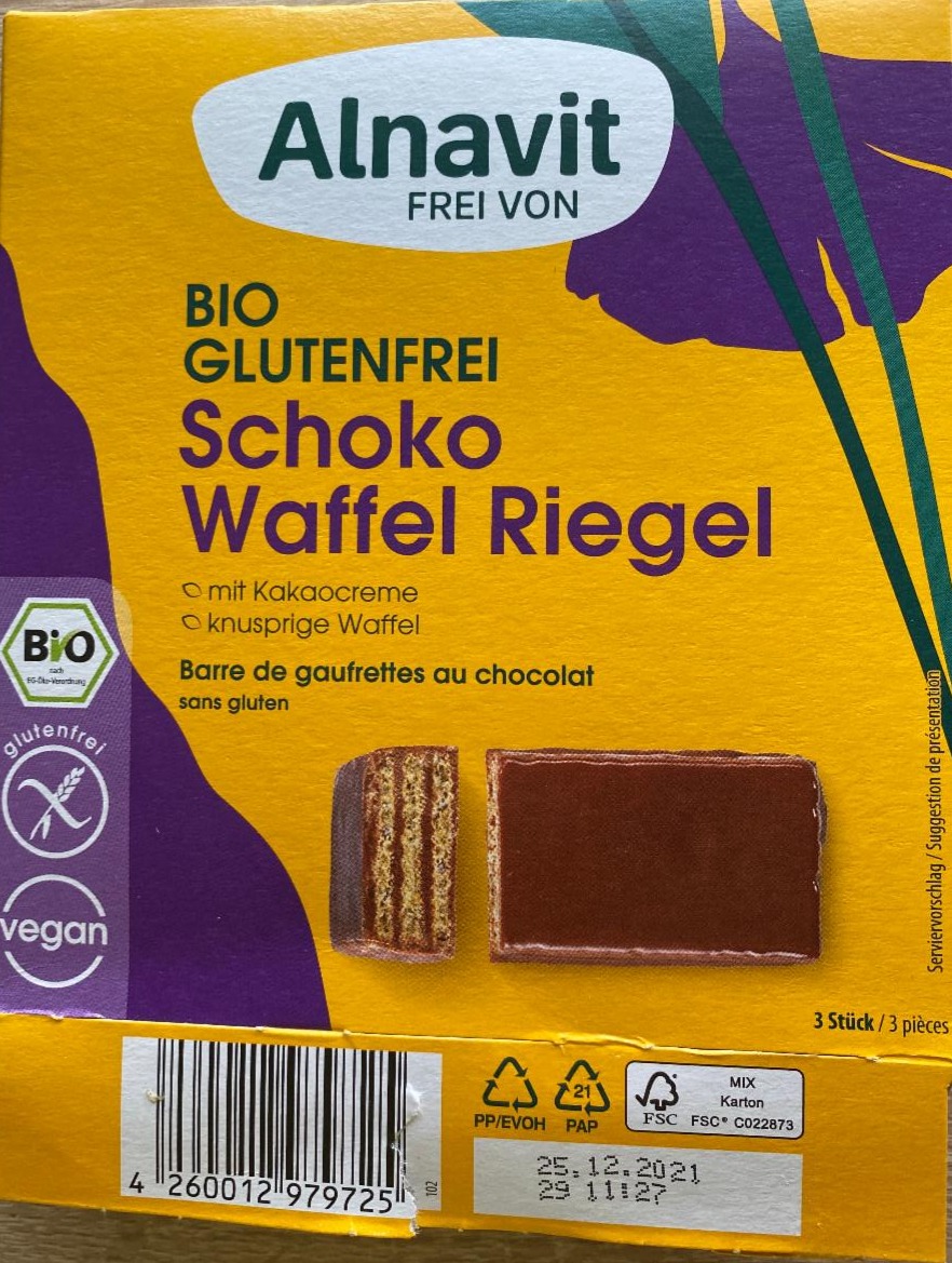 Fotografie - schoko waffel riegel Alnavit