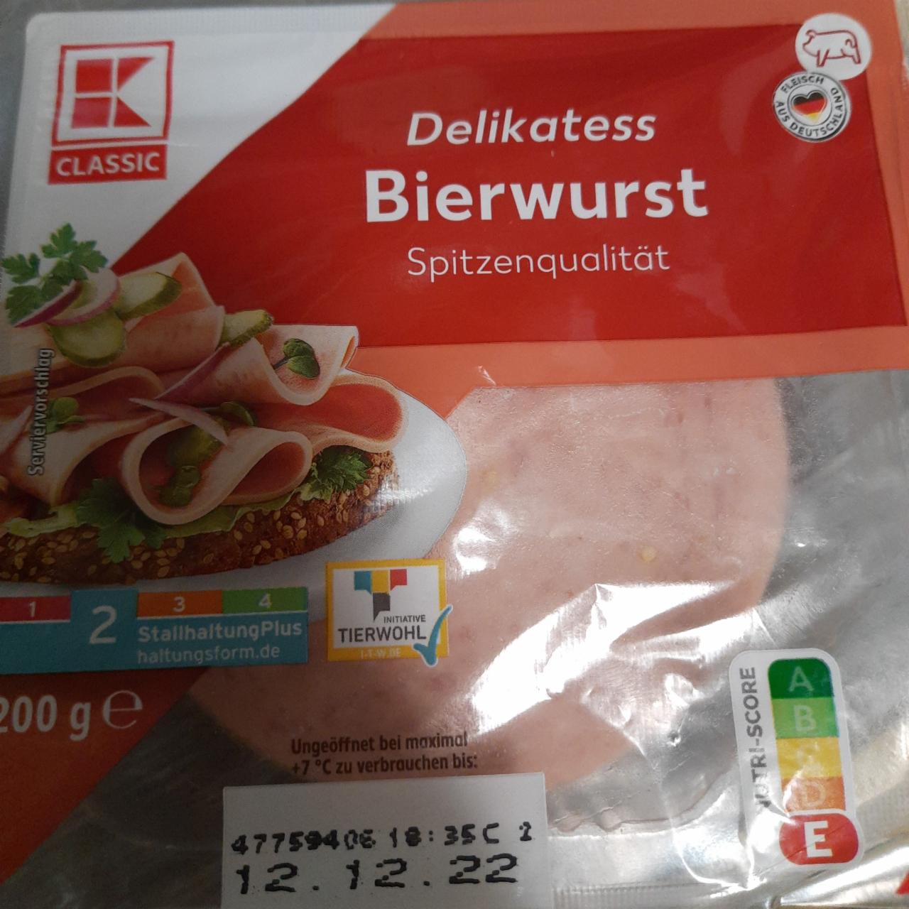 Fotografie - Delikatess Bierwurst K-Classic