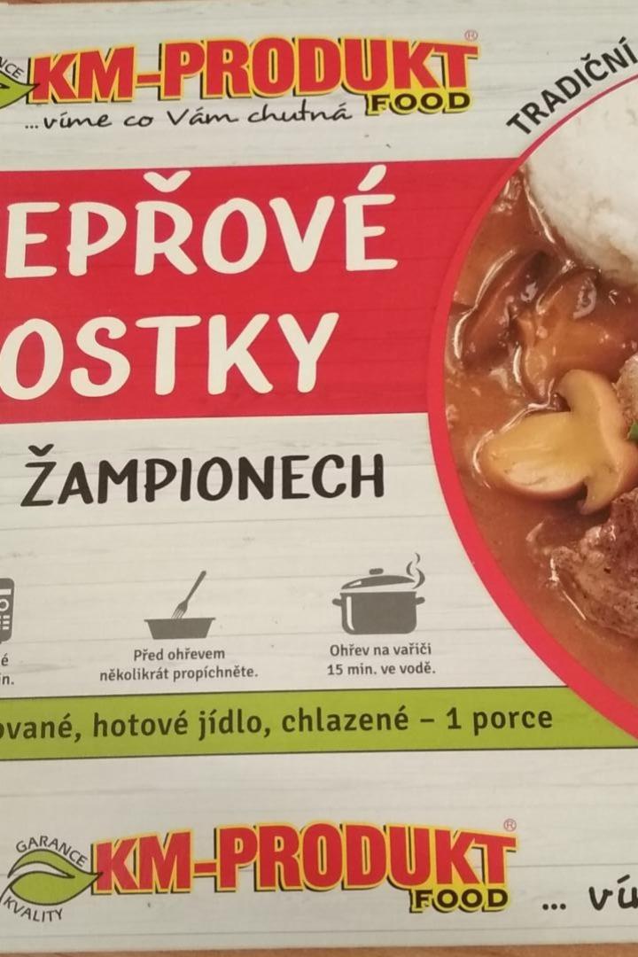 Fotografie - Vepřové kostky na žampionech KM-produkt