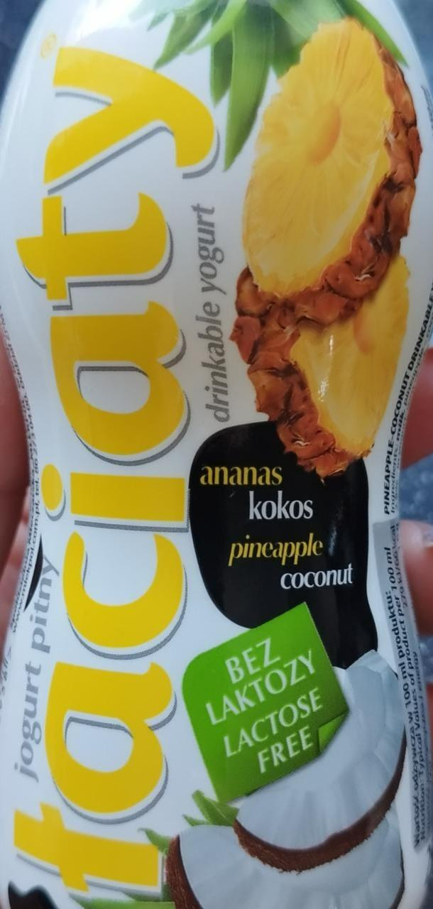 Fotografie - Jogurt pitny Łaciaty bez laktozy ananas-kokos Mlekpol