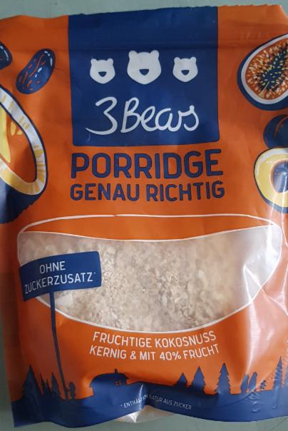 Fotografie - Fruchtige Kokosnuss Porridge kernig & mit 40% frucht 3 Bears