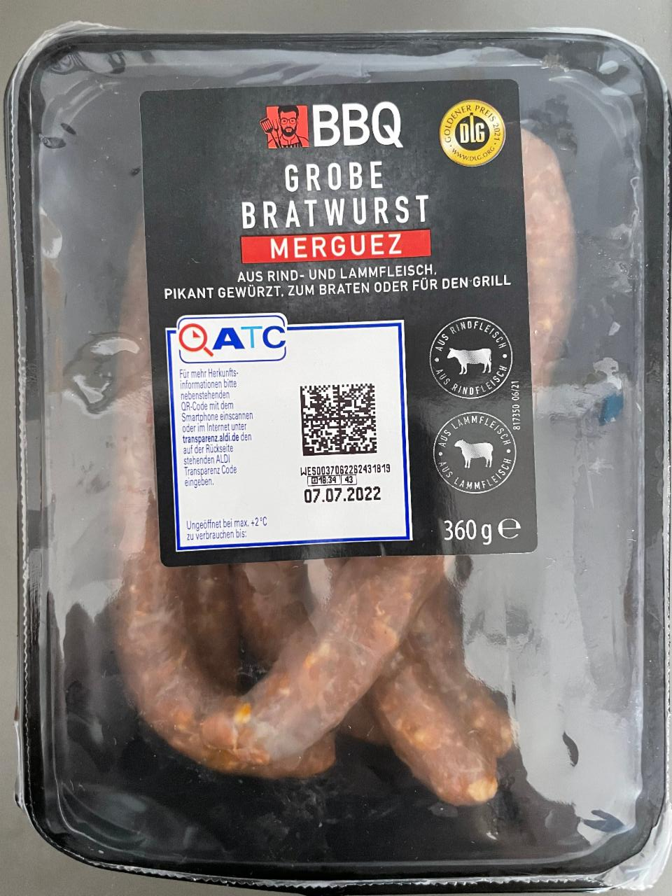 Fotografie - Grobe Bratwurst Merguez BBQ