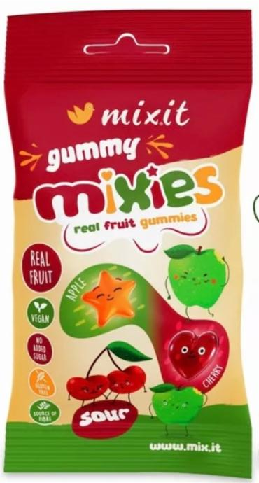 Fotografie - Gummy mixies real fruit gummies sour apple cherry Mixit