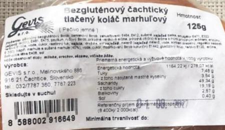 Fotografie - bezgluténovy čachtický tlačený koláč marhuľový Gevis