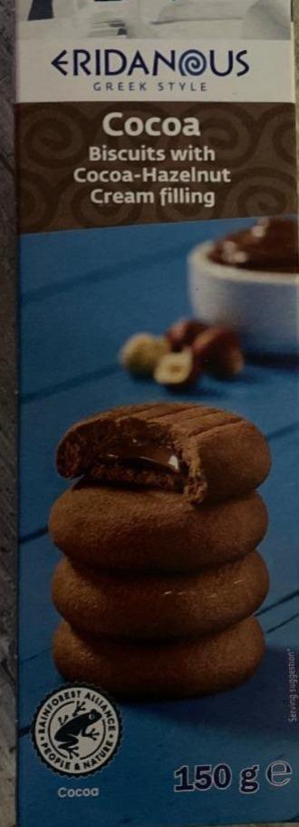 Fotografie - Cocoa biscuits with cocoa-hazelnut cream filling Eridanous