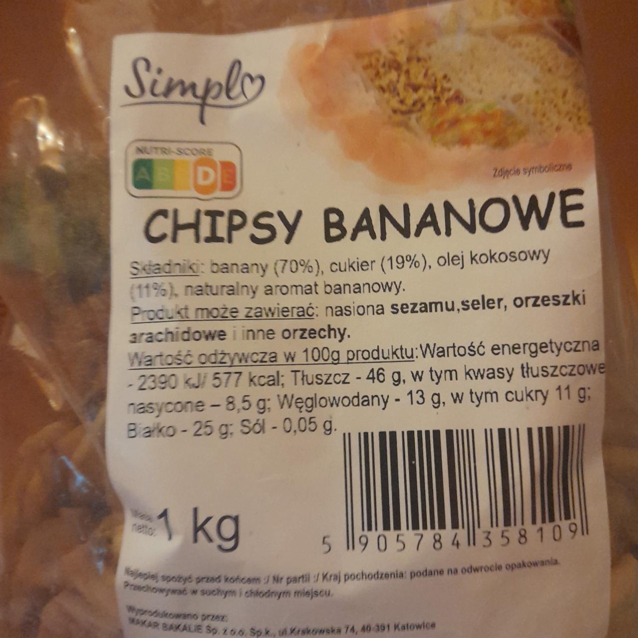 Fotografie - Chipsy bananowe Simpl