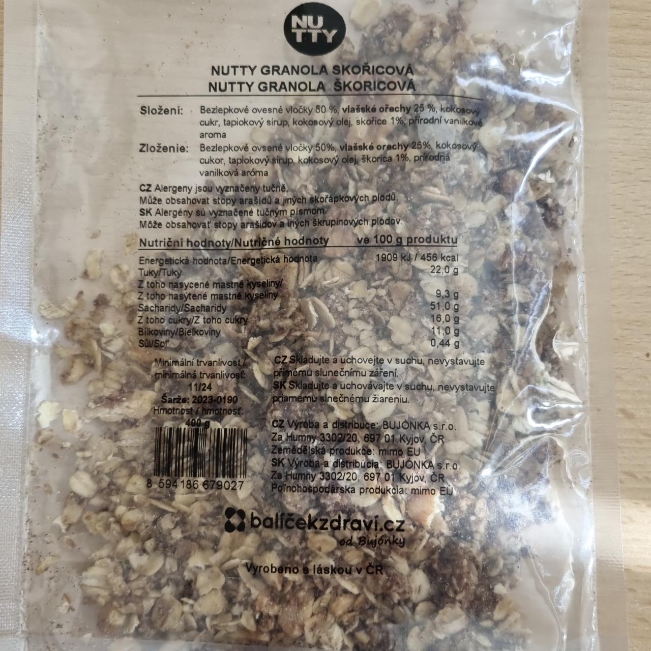 Fotografie - Nutty Granola Skořicová Balíček zdraví