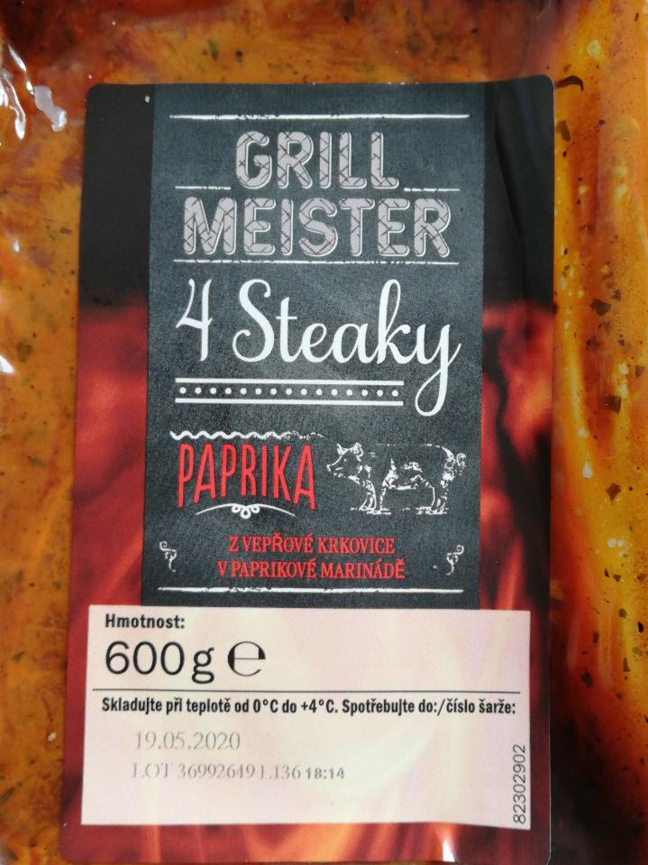 Fotografie - 4 steaky z vepřové krkovice v paprikové marinádě Grill Meister