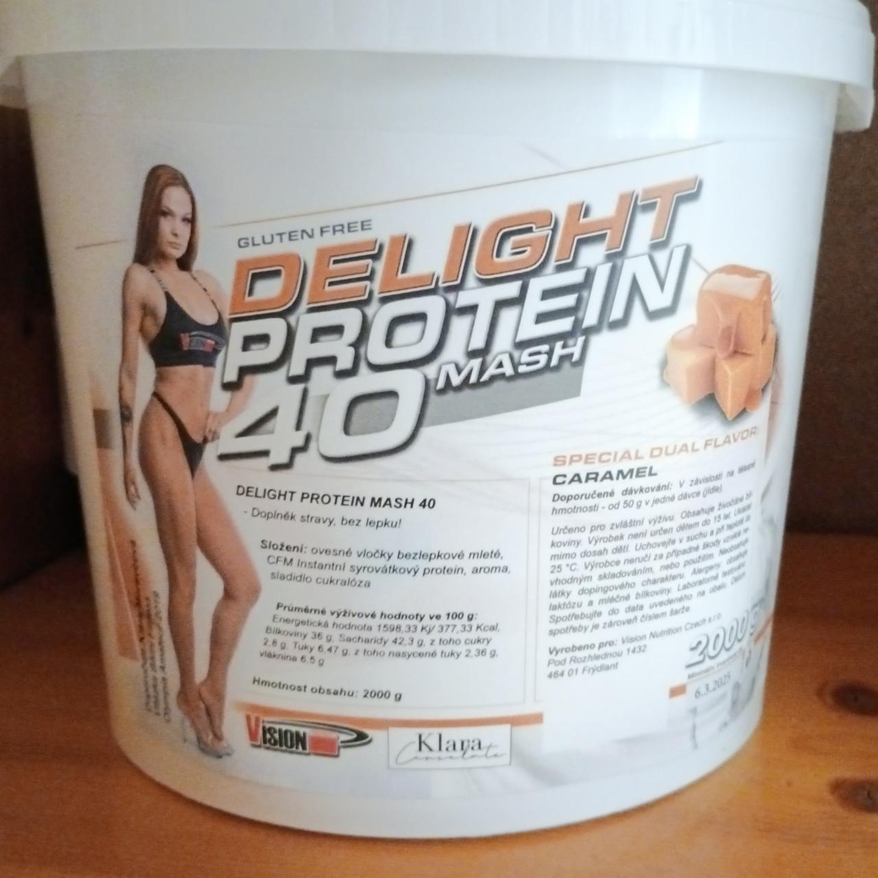 Fotografie - Delight Protein 40 Mash Flavor Caramel Vision Nutrition