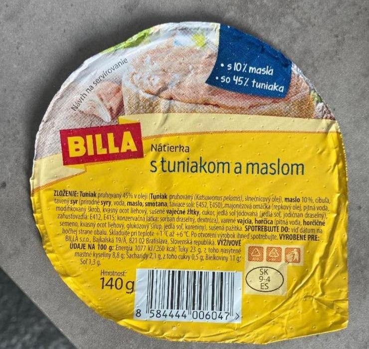 Fotografie - Nátierka s tuniakom a maslom Billa