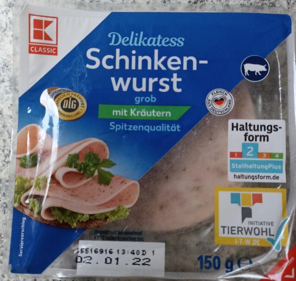 Fotografie - Schinkenwurst grob mit Kräutern K-Classic