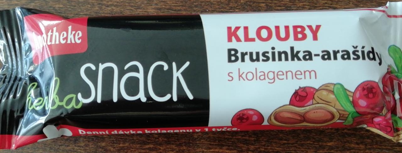 Fotografie - Herba Snack KLOUBY brusinka-arašídy s kolagenem Apotheke