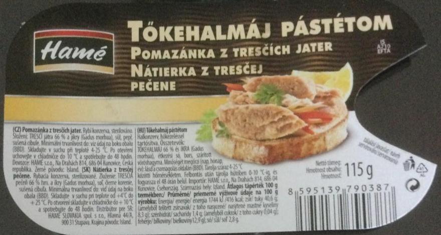 Fotografie - Pomazánka z tresčích jater Hamé