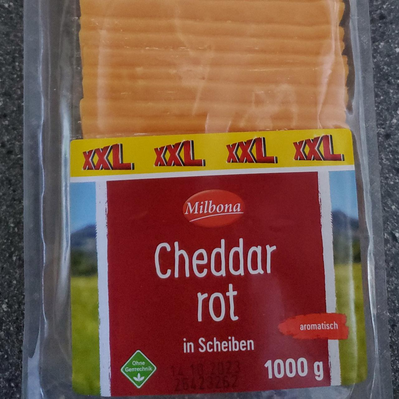 Fotografie - Cheddar rot in Scheiben Milbona