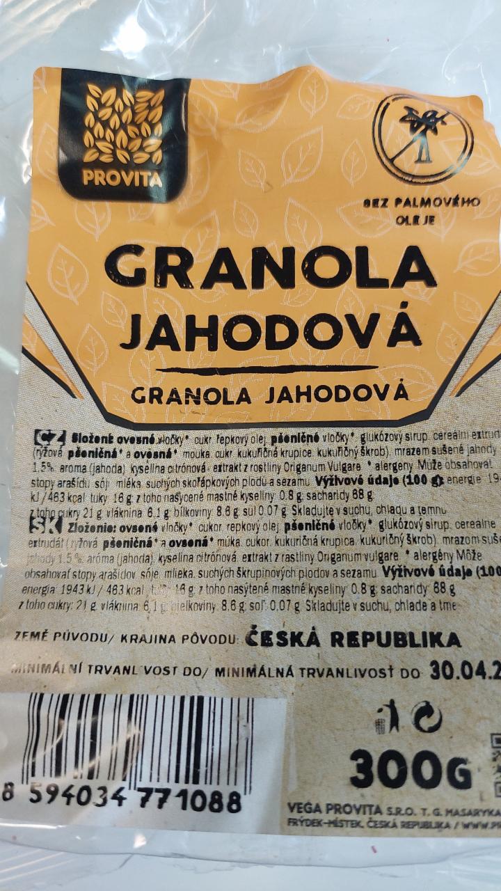 Fotografie - Granola s kousky jahod bez palmového oleje Provita