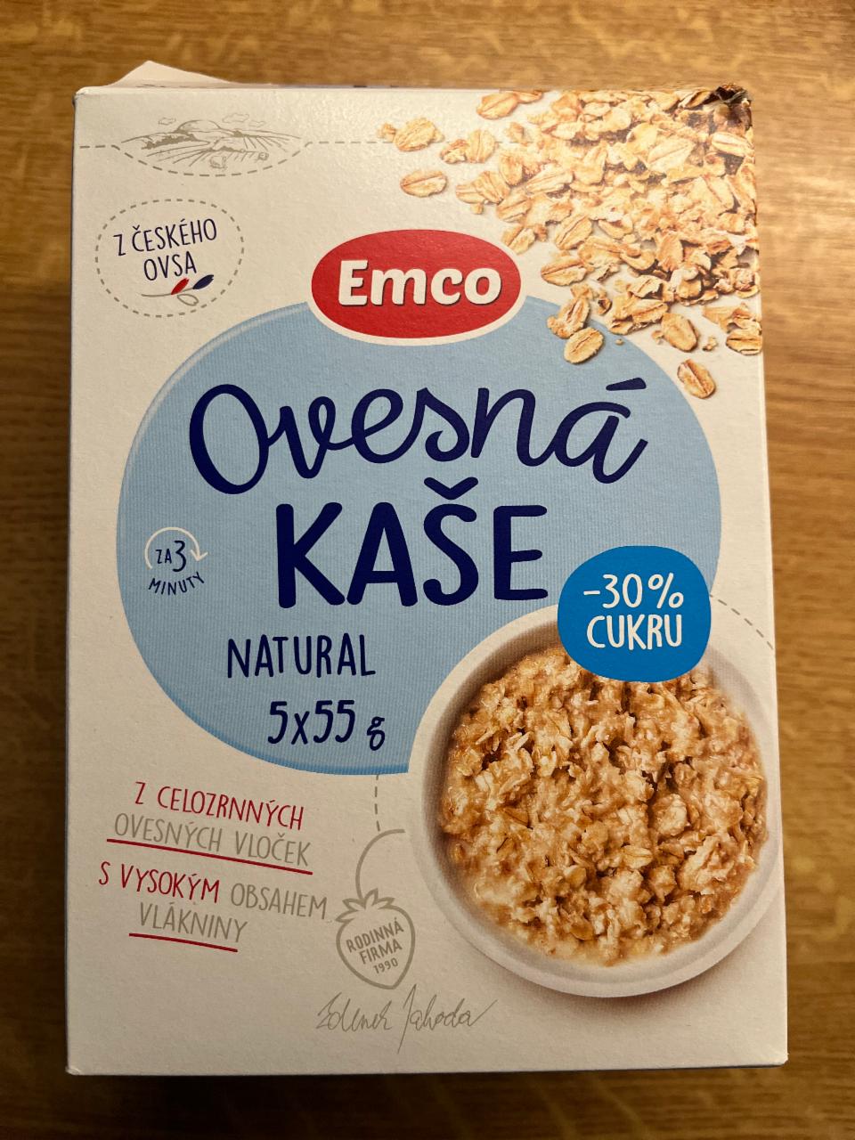 Fotografie - Ovesná kaše natural -30% cukru Emco