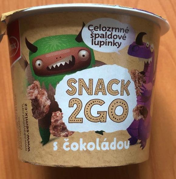 Fotografie - Snack2Go Celozrnné špaldové lupínky s čokoládou Semix