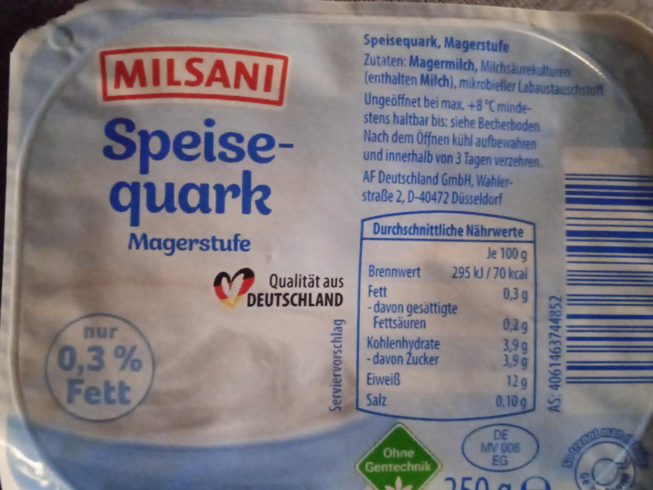 Fotografie - Speise-quark magerstufe Milsani