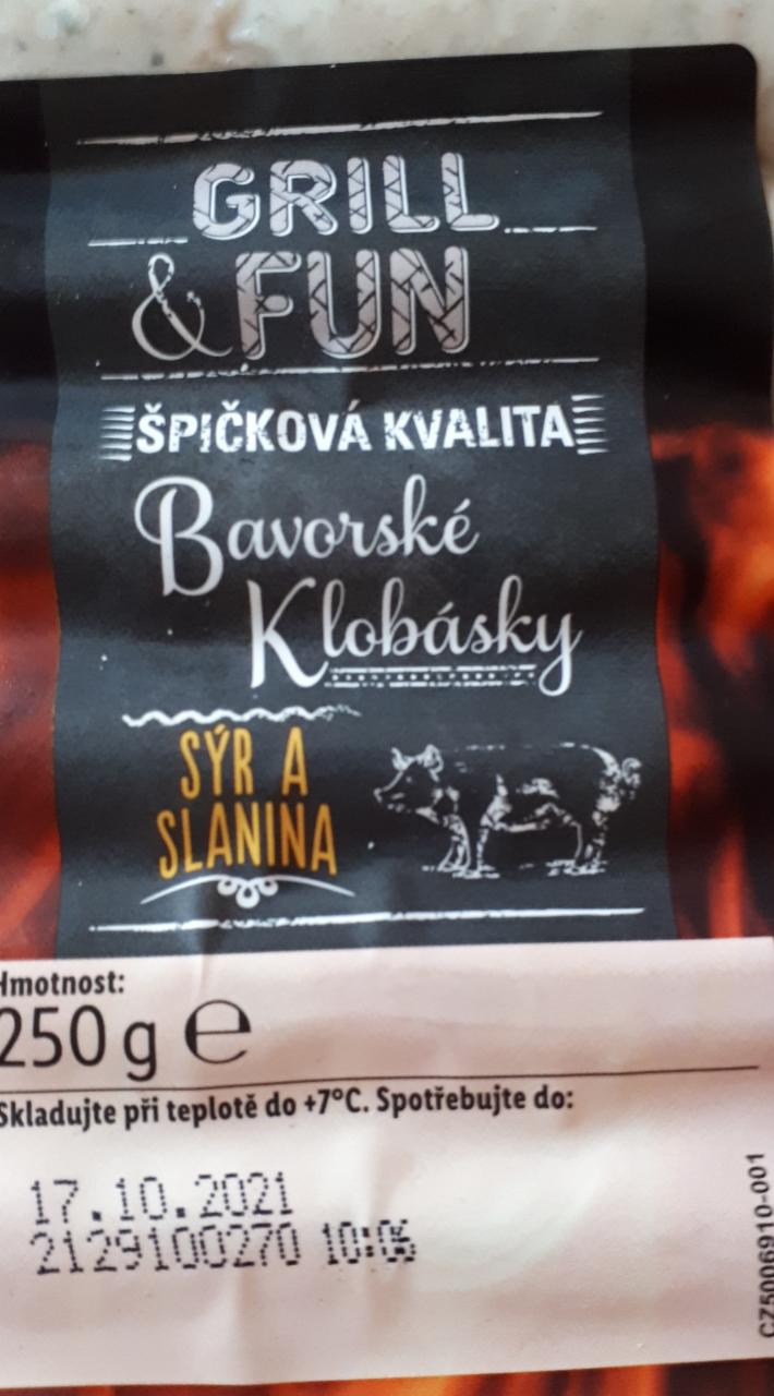 Fotografie - Bavorské klobásky sýr a slanina Grill & Fun