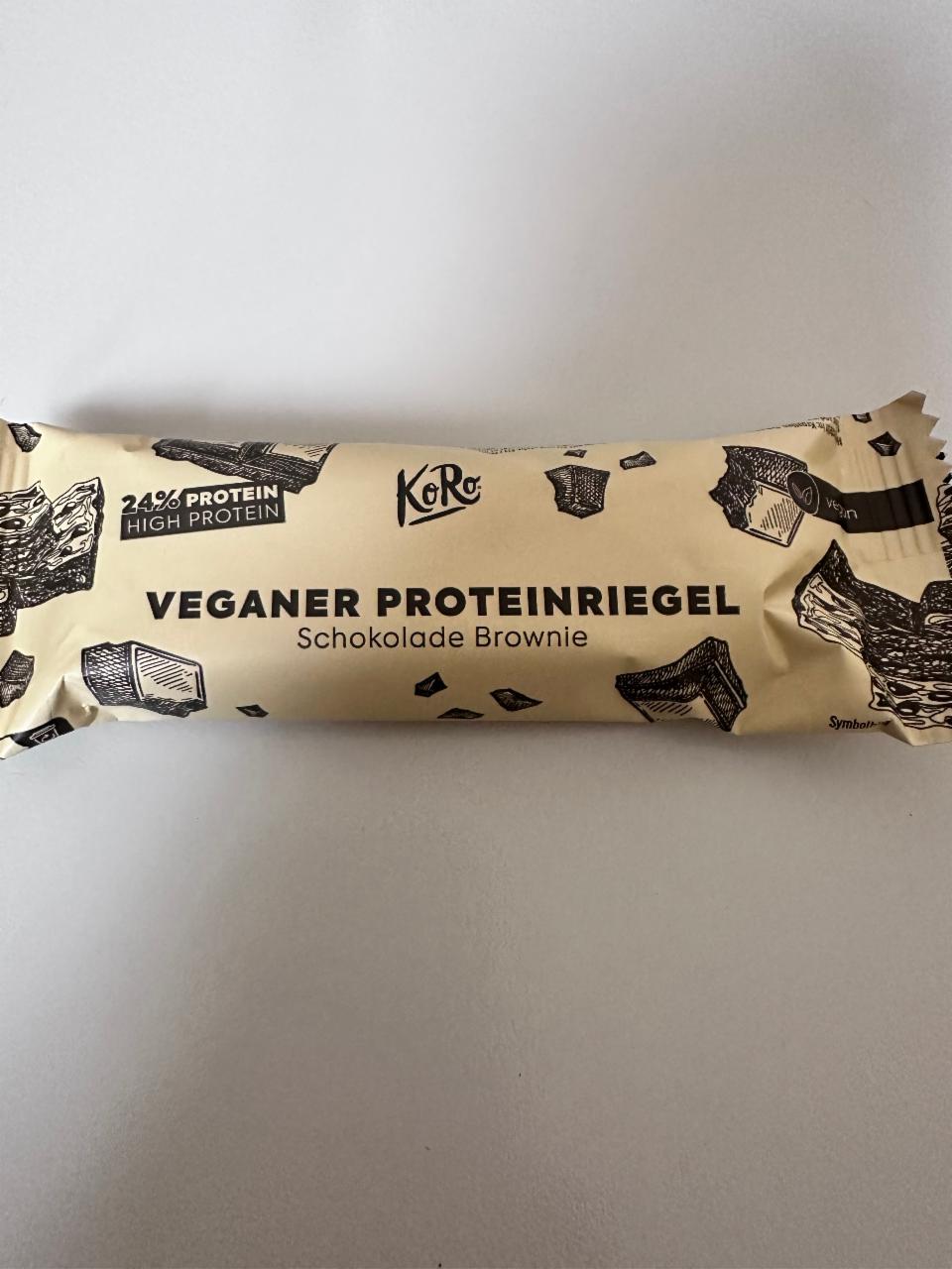 Fotografie - Veganer Proteinriegel Schokolade Brownie KoRo