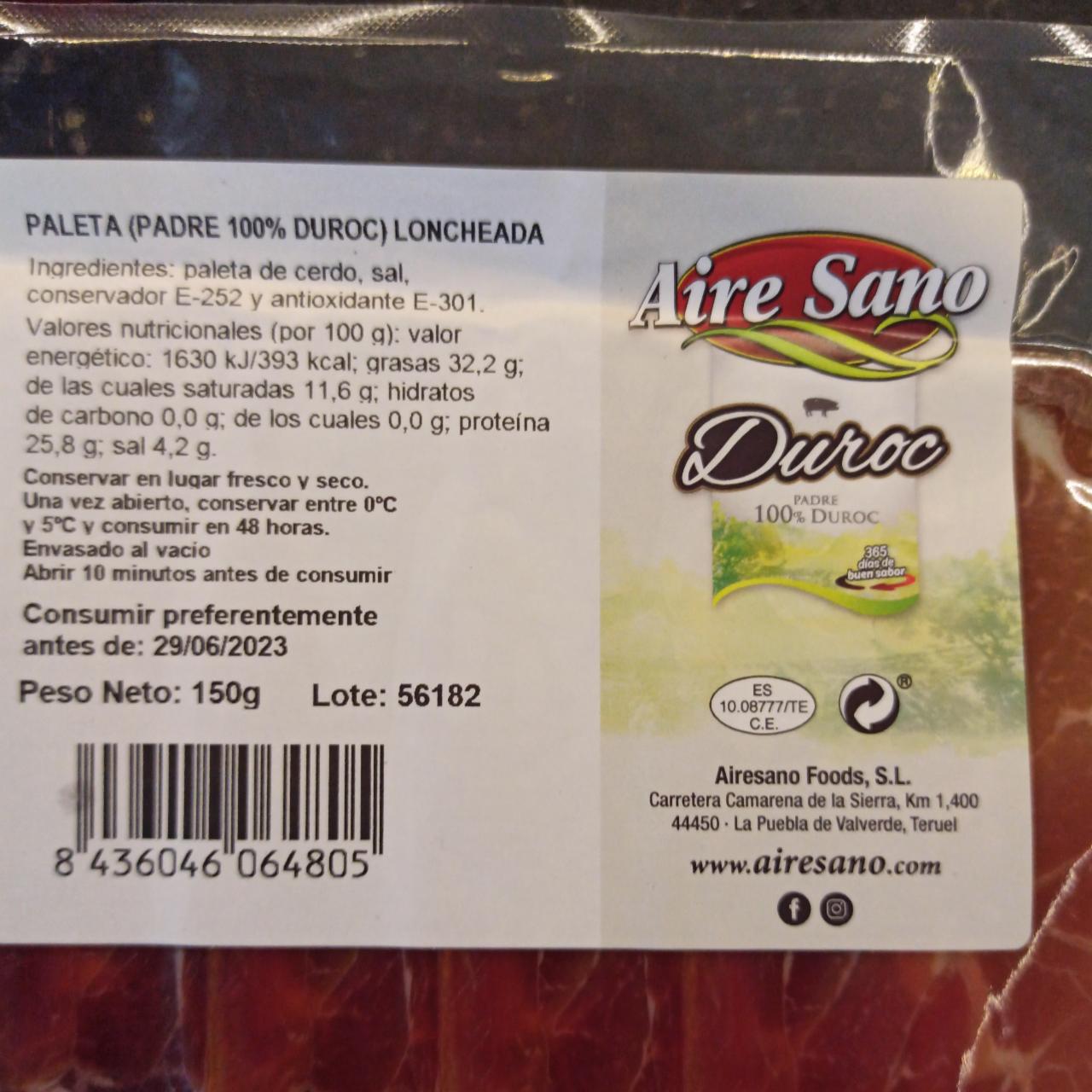 Fotografie - Paleta Loncheada Duroc Aire Sano