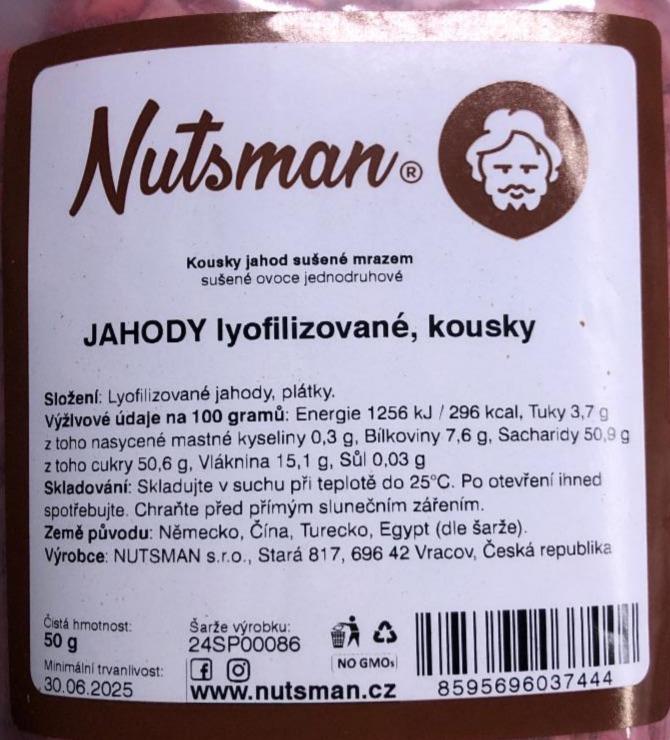 Fotografie - Jahody lyofilizované, kousky Nutsman