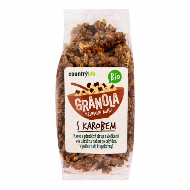 Fotografie - BIO Granola Křupavé müsli s karobem Country Life