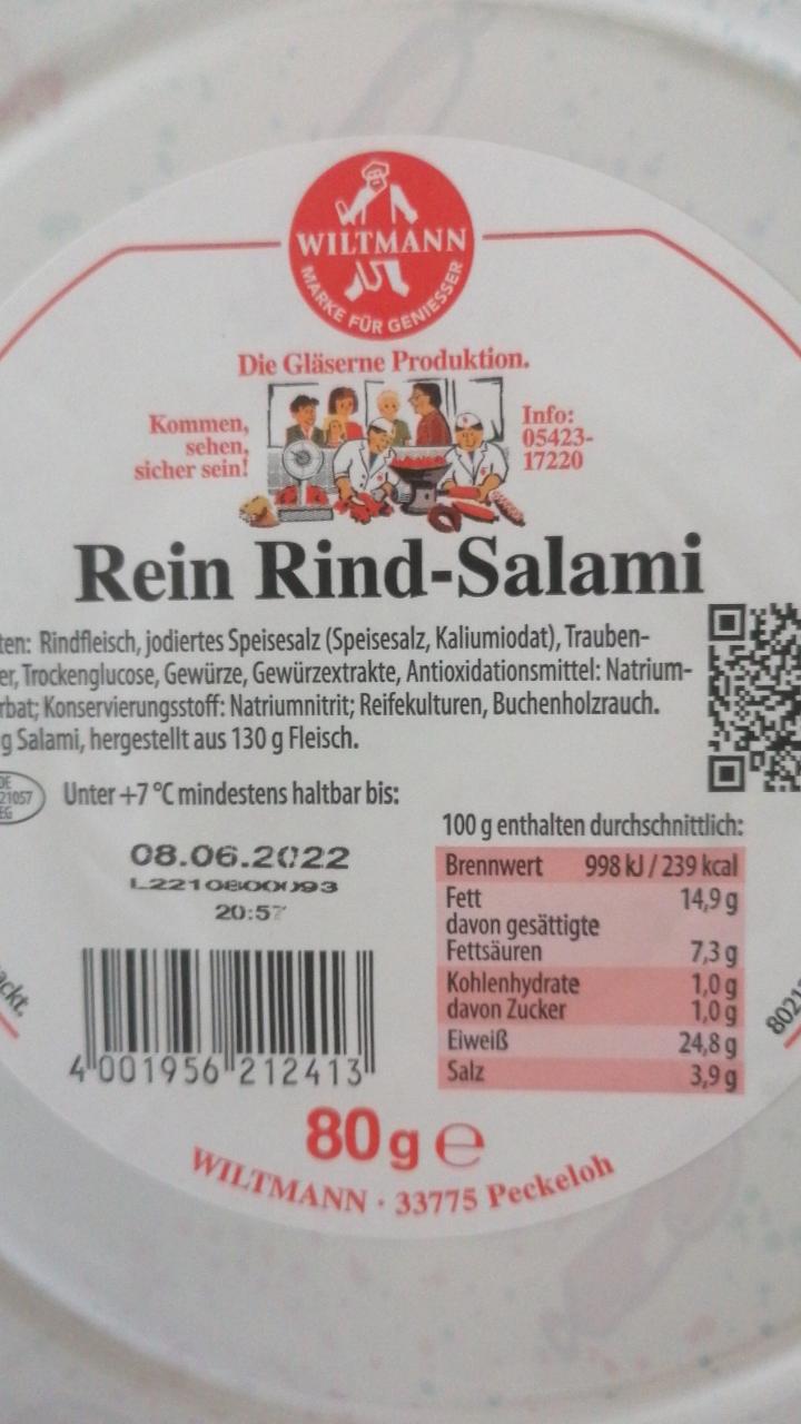 Fotografie - Rein Rind Salami - Wiltmann