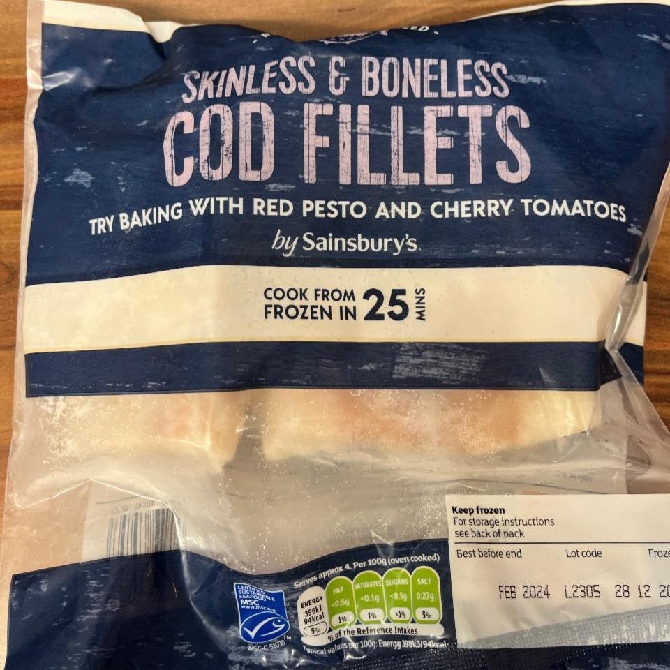 Fotografie - Cod Fillets Boneless & Skinless by Sainsbury’s