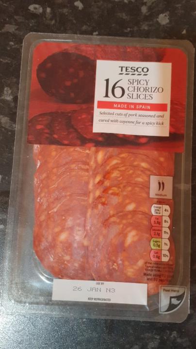 Fotografie - Spicy Chorizo 16 Slices Tesco