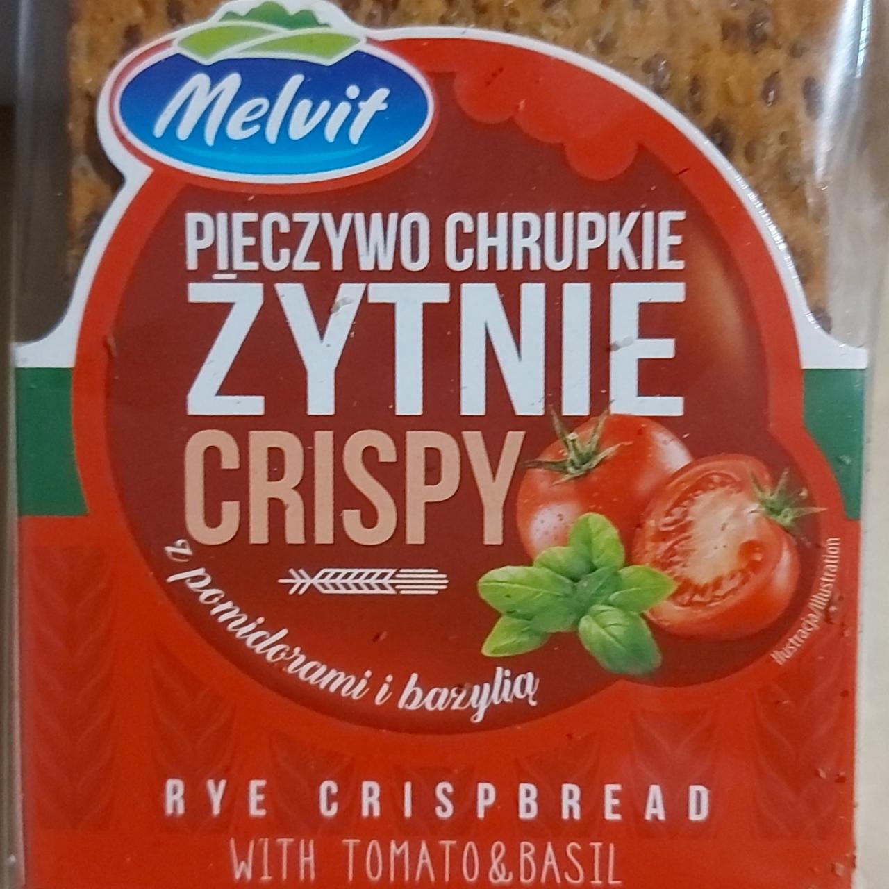 Fotografie - Pieczywo chrupkie Crispy żytnie z pomidorami i bazylią Melvit