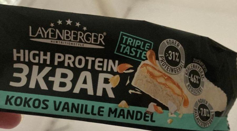 Fotografie - High Protein 3K-Bar Kokos Vanille Mandel Layenberger