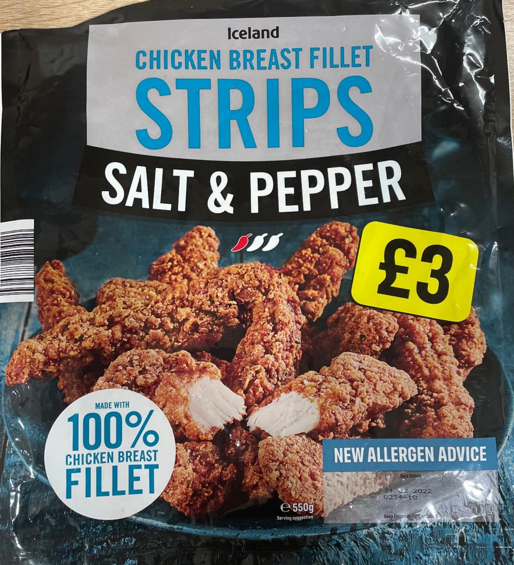 Fotografie - Salt & Pepper Chicken Breast Fillet Strips Iceland