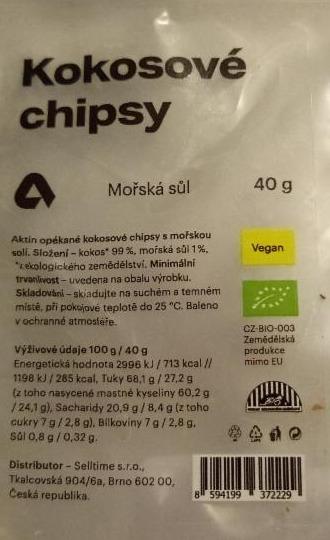 Fotografie - Kokosové chipsy Aktin (mořská sůl)