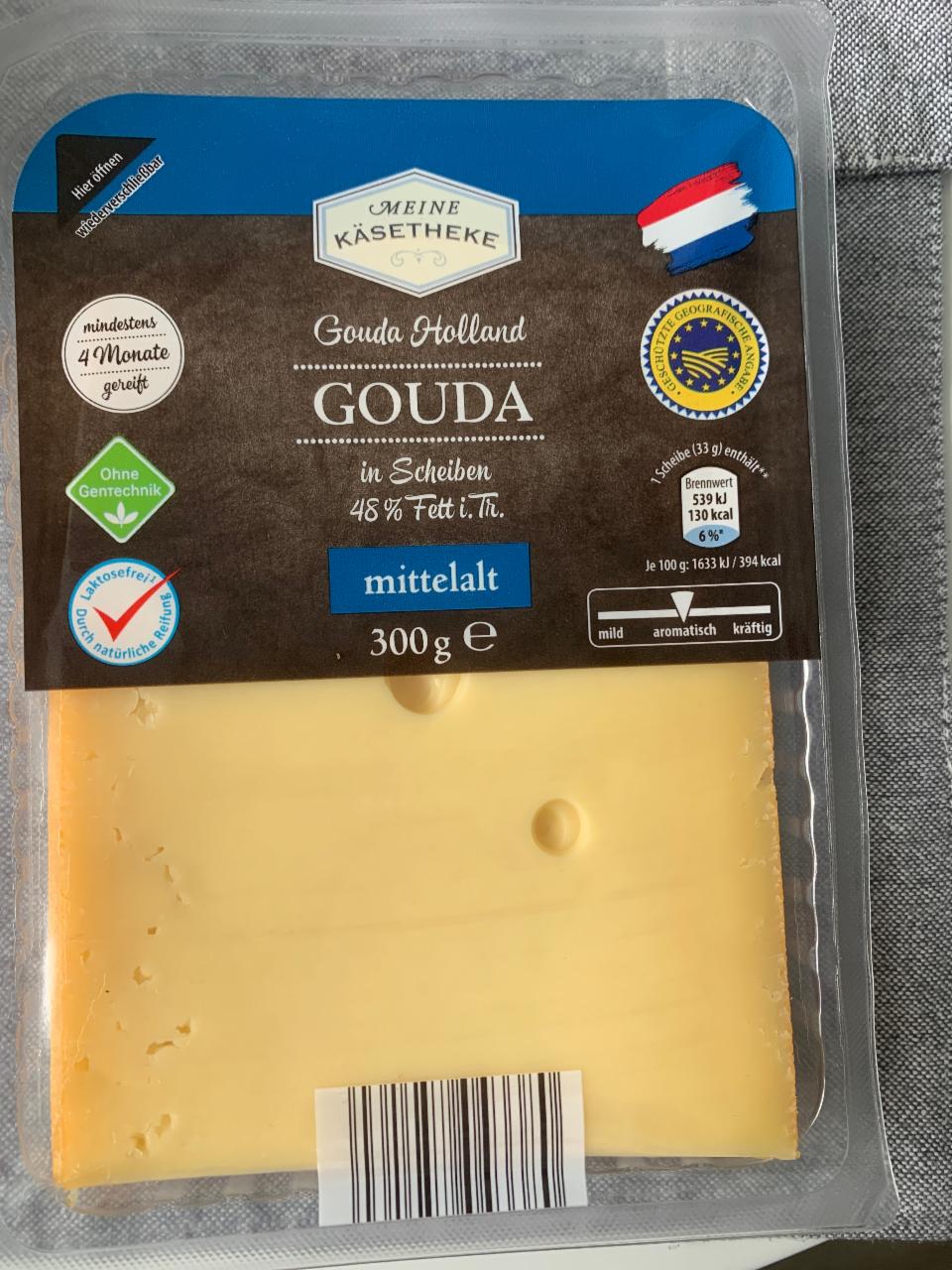 Fotografie - Gouda mittelalt in Scheiben 48% Fett Meine Käsetheke