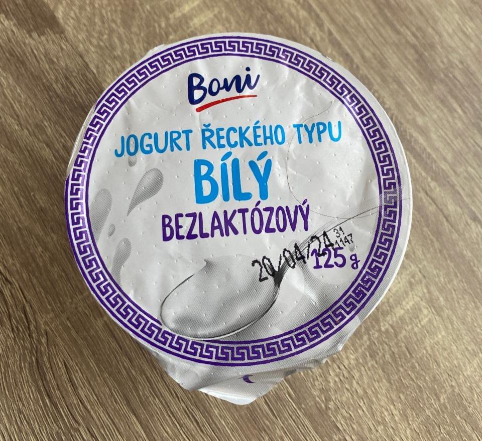 Fotografie - Jogurt řeckého typu bílý bezlaktózový Boni