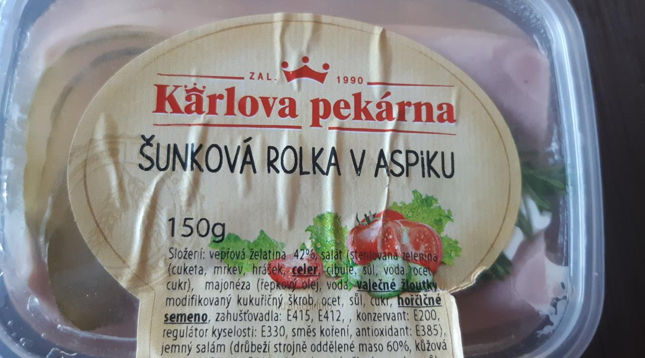 Fotografie - Šunková rolka v aspiku Karlova pekárna