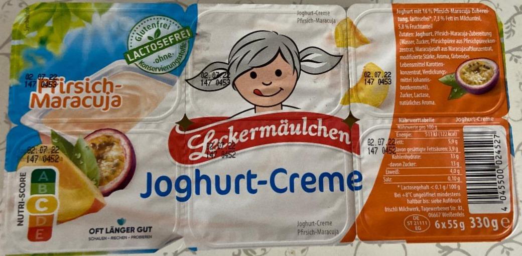 Fotografie - Pfirsich-Maracuja Joghurt-Creme Leckermäulchen