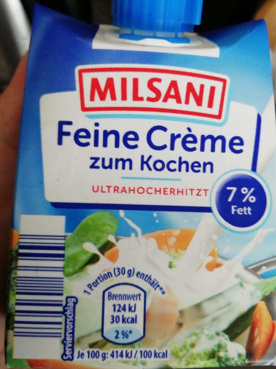 Fotografie - Feine Crème zum Kochen 7% Fett Milsani