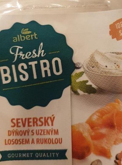 Fotografie - Severský dýňový s uzeným lososem a rukolou Fresh Bistro Albert