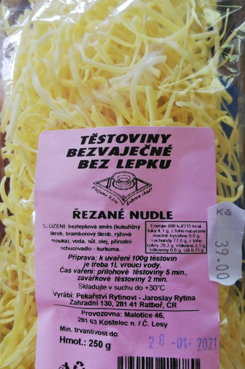 Fotografie - Těstoviny bezvaječné bez lepku - řezané nudle