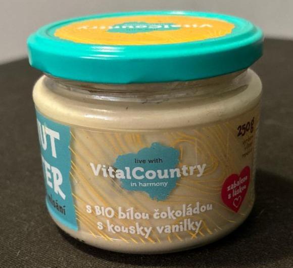 Fotografie - Peanut Butter s Bio bílou čokoládou s kousky vanilky VitalCountry